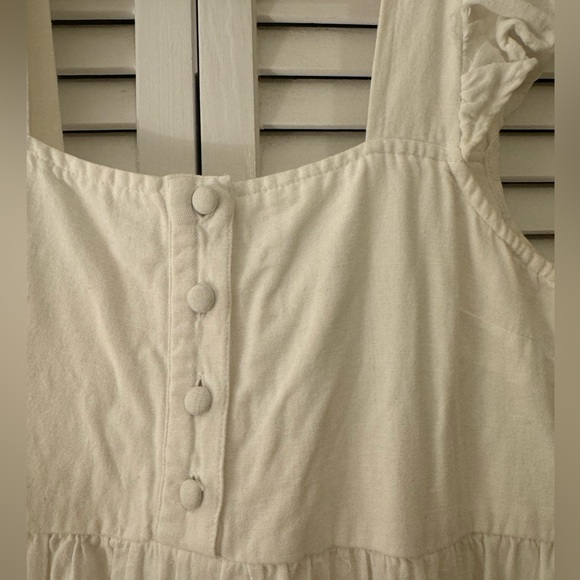 EUC ASOS Linen Midi Dress - White - Picture 3 of 6